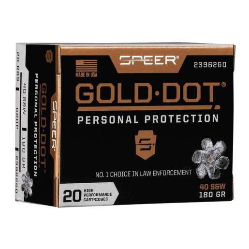 Speer Gold Dot 40 S&W 180gr HP Handgun Ammo Ammo - 20 Rounds 20 Rounds Ammo