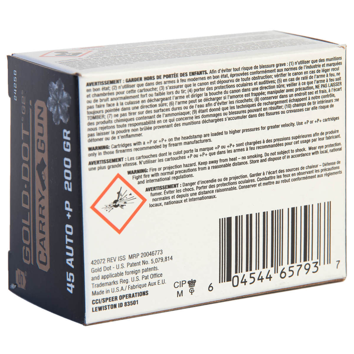 Speer Gold Dot 45 Auto (ACP) 200gr G2 Handgun Ammo - 20 Rounds Speer Gold Dot 45 Auto (ACP) 200gr G2 Handgun Ammo - 20 Rounds