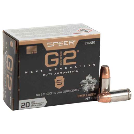 Speer Gold Dot 9mm Luger 147gr G2 Handgun Ammo Ammo - 20 Rounds 20 Rounds Ammo