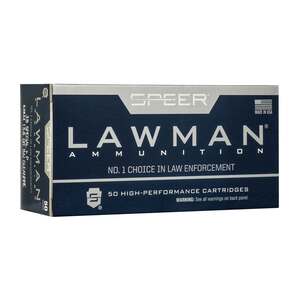 Speer Lawman Clean-Fire 38 Special +P 158gr Total Metal Jacket Centerfire Handgun Ammo - 50 Rounds