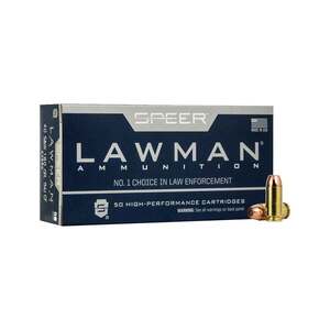 Speer Lawman Clean-Fire 40 S&W 180gr Total Metal Jacket Round Nose Centerfire Handgun Ammo - 50 Rounds