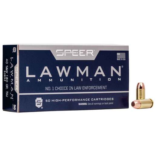 Speer Lawman Training 40 S&W 180gr TMJ Handgun Ammo Ammo - 50 Rounds 50 Rounds Ammo