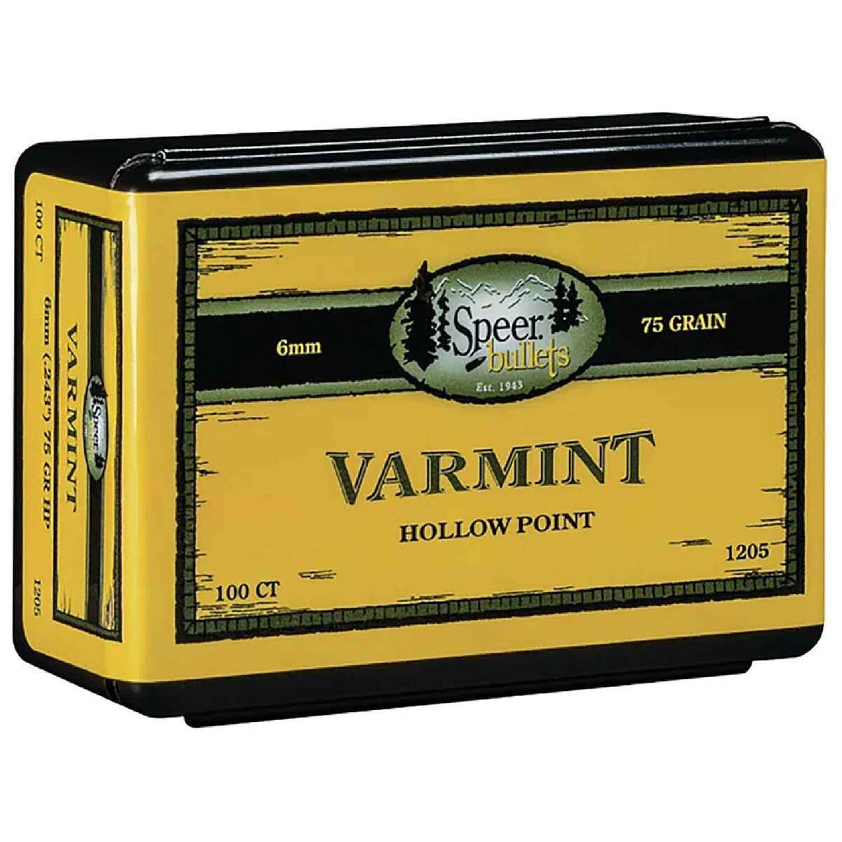 Speer Varmint 6mm Hollow Point 75gr Reloading Bullets - 100 Count Speer Varmint 6mm Hollow Point 75gr Reloading Bullets - 100 Count