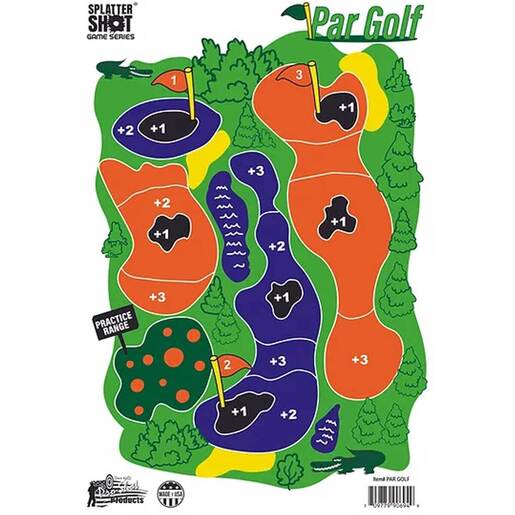 Splatter Shot GAME SERIES 12in x 18in PAR GOLF Heavy Tag Paper Target – 8 Pack