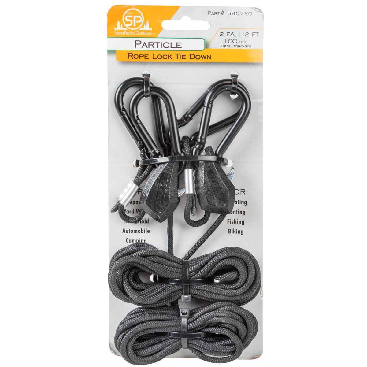 Sierra Pacific Outdoors Particle Rope Lock Tie Down - 12ft - Black Sierra Pacific Outdoors Particle Rope Lock Tie Down - 12ft - Black