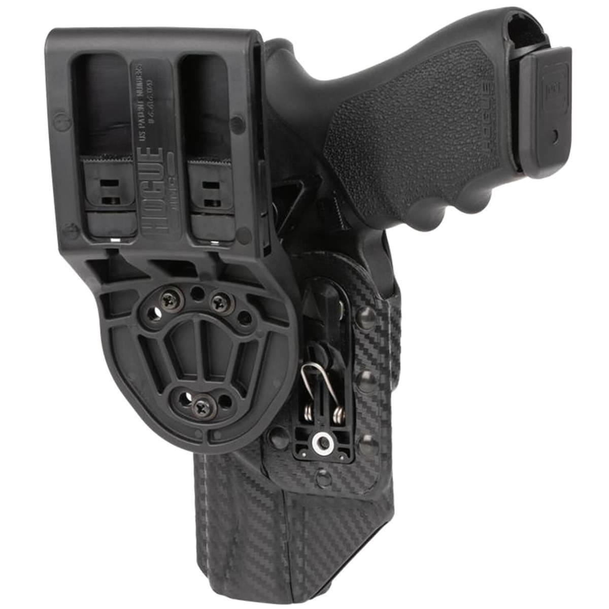 Hogue Sport CF Weave Stage 1 Glock 17/18/22/31/37/47 ARS Outside The Waistband Right Hand Holster - Black Hogue Sport CF Weave Stage 1 Glock 17/18/22/31/37/47 ARS Outside The Waistband Right Hand Holster - Black