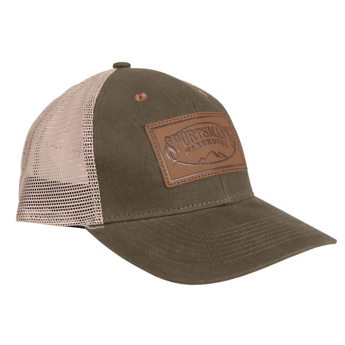 Sportsman's Warehouse Men's Leather Patch Hat - Olive - Olive One Size Fits Most Sportsman's Warehouse Men's Leather Patch Hat - Olive - Olive One Size Fits Most