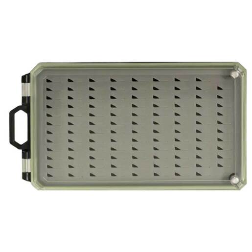 Sportsman's Warehouse Slim Magnetic Close Fly Box - Clear/Green Small