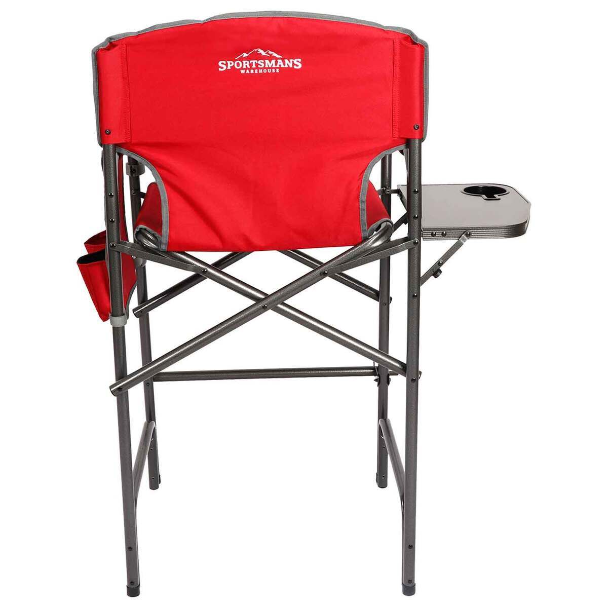 Sportsman's Warehouse Tall Director's Chair with Side Table - Red - Red One Size Sportsman's Warehouse Tall Director's Chair with Side Table - Red - Red One Size
