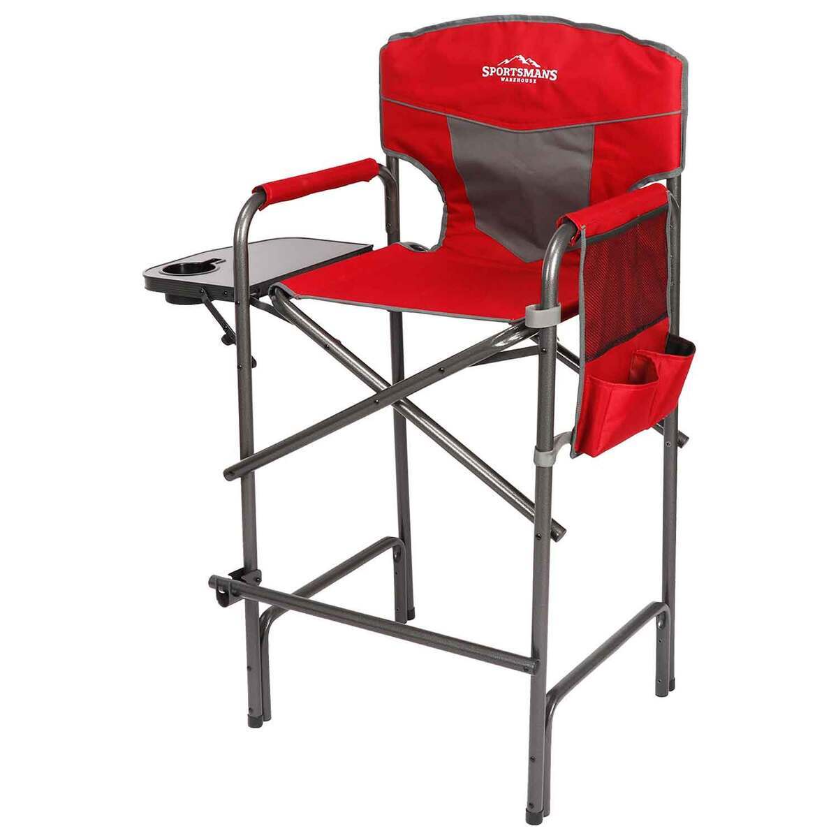 Sportsman's Warehouse Tall Director's Chair with Side Table - Red - Red One Size Sportsman's Warehouse Tall Director's Chair with Side Table - Red - Red One Size