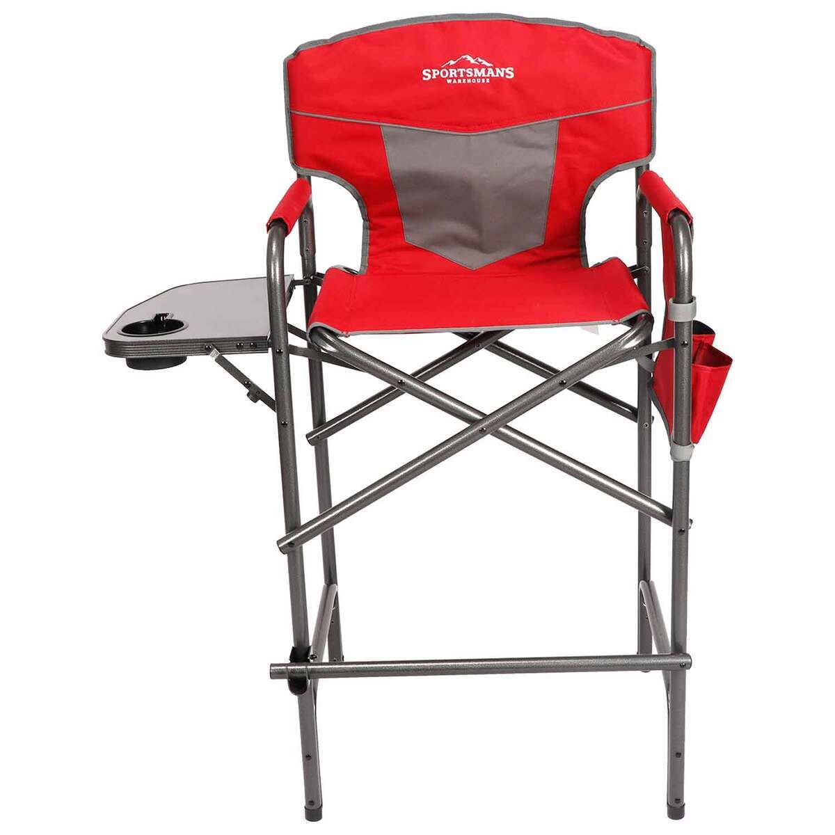 Sportsman's Warehouse Tall Director's Chair with Side Table - Red - Red One Size Sportsman's Warehouse Tall Director's Chair with Side Table - Red - Red One Size