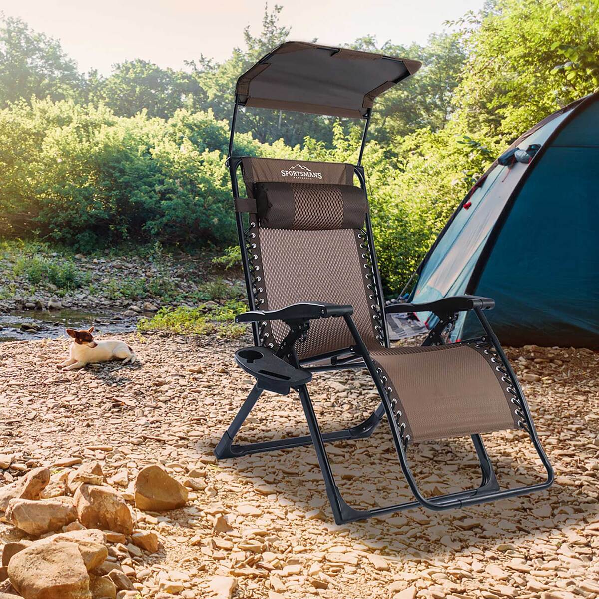 Sportsman's Warehouse XL Zero Gravity Shade Lounge Chair - Brown - Brown XL Sportsman's Warehouse XL Zero Gravity Shade Lounge Chair - Brown - Brown XL