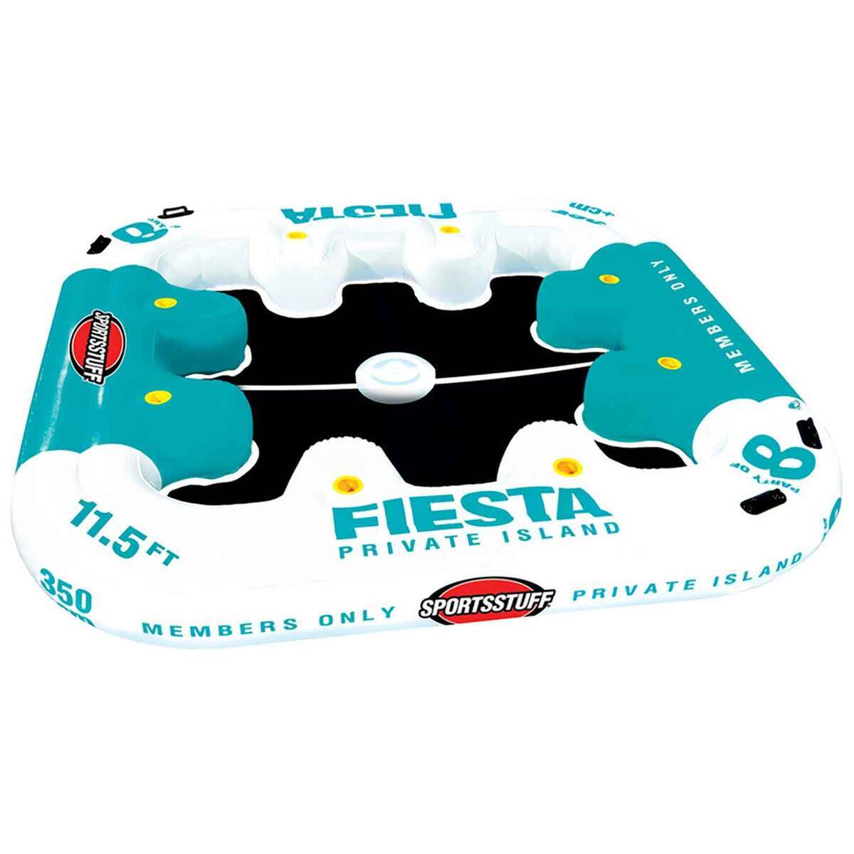 Sportsstuff Fiesta Island 8 Person Pool Float - White/Turquoise Sportsstuff Fiesta Island 8 Person Pool Float - White/Turquoise