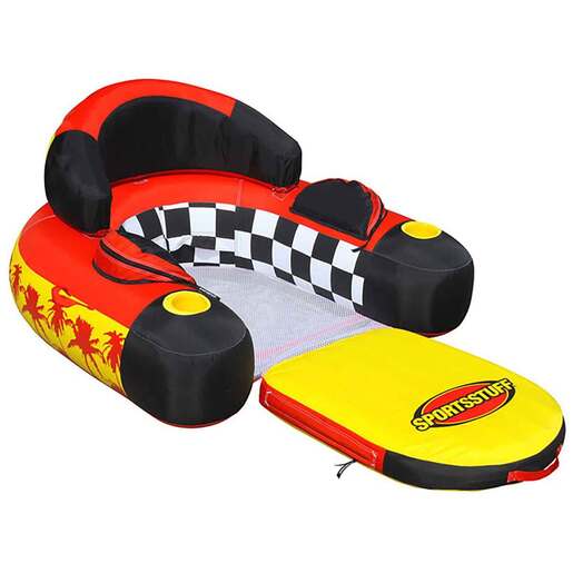 Sportsstuff Siesta Folding Lounge 1 Person Pool Float - Red/Black