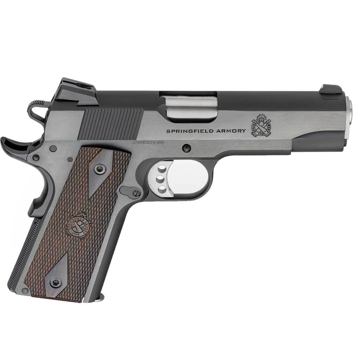 Springfield Armory 1911 Garrison 45 Auto (ACP) 4.25in Blued Pistol - 7+1 Rounds - Black Springfield Armory 1911 Garrison 45 Auto (ACP) 4.25in Blued Pistol - 7+1 Rounds - Black