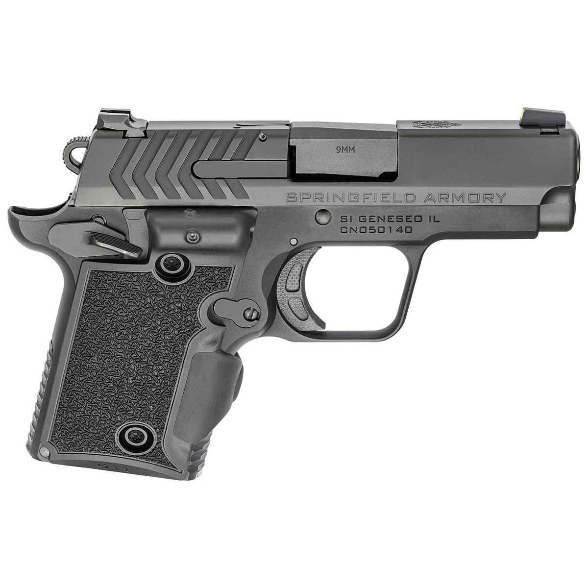 Springfield Armory 911 with Viridian Green Laser Grip 9mm Luger 2.7in Black Nitride Pistol - 7+1 Rounds Springfield Armory 911 with Viridian Green Laser Grip 9mm Luger 2.7in Black Nitride Pistol - 7+1 Rounds