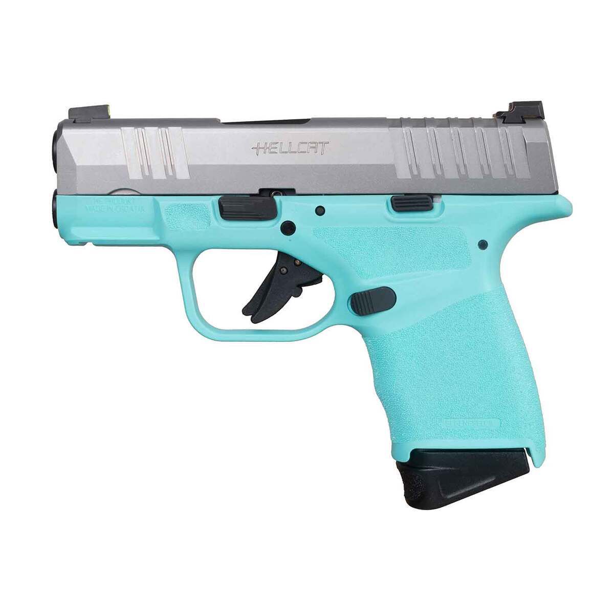 Springfield Armory Hellcat 9mm Luger 3in Stainless/Robin's Egg Blue Pistol - 13+1 Rounds - Blue Springfield Armory Hellcat 9mm Luger 3in Stainless/Robin's Egg Blue Pistol - 13+1 Rounds - Blue
