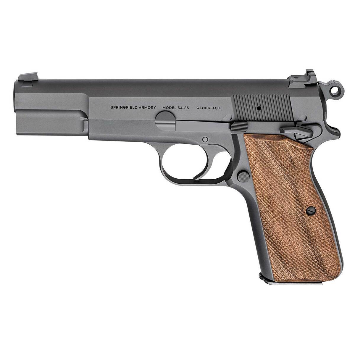Springfield Armory SA-35 9mm Luger 4.7in Blued/Wood Pistol - 15+1 Rounds - Black Springfield Armory SA-35 9mm Luger 4.7in Blued/Wood Pistol - 15+1 Rounds - Black