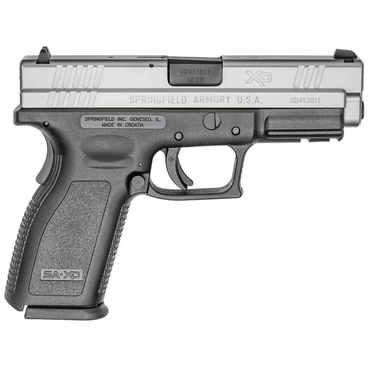 Springfield Armory XD 40 S&W 4in Black/Stainless Pistol - 10+1 Rounds Springfield Armory XD 40 S&W 4in Black/Stainless Pistol - 10+1 Rounds