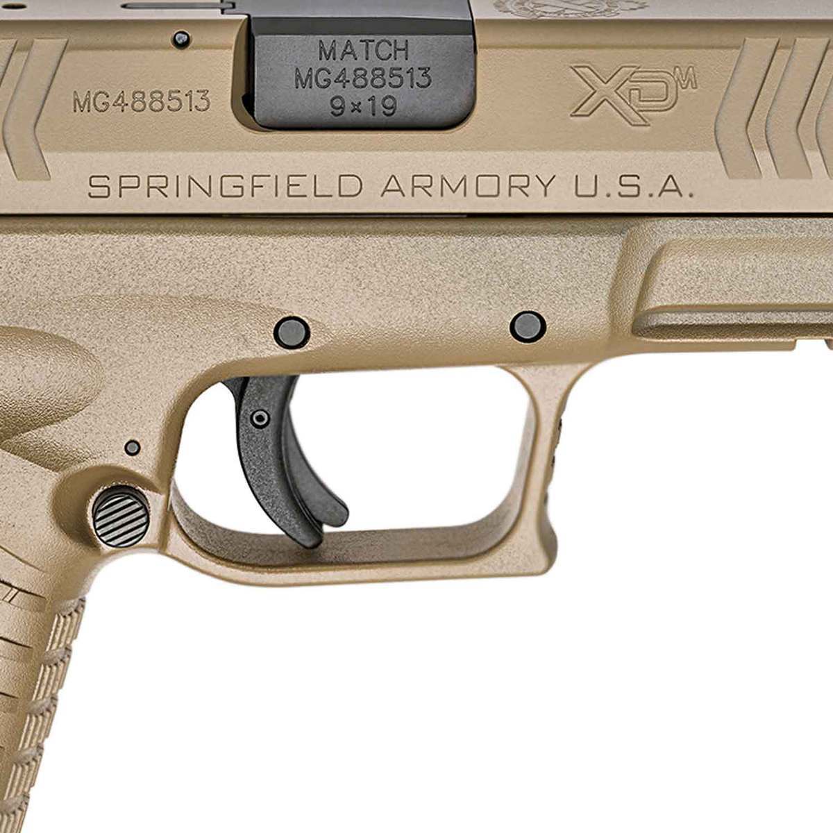 Springfield Armory XD-M 9mm Luger 4.5in FDE Pistol - 19+1 Rounds - Tan Springfield Armory XD-M 9mm Luger 4.5in FDE Pistol - 19+1 Rounds - Tan
