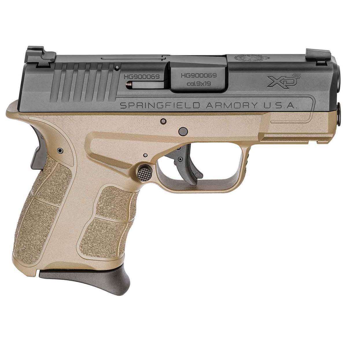 Springfield Armory XD-S MOD.2 9mm Luger 3.3in Black/FDE Pistol - 9+1 Rounds - Flat Dark Earth Springfield Armory XD-S MOD.2 9mm Luger 3.3in Black/FDE Pistol - 9+1 Rounds - Flat Dark Earth