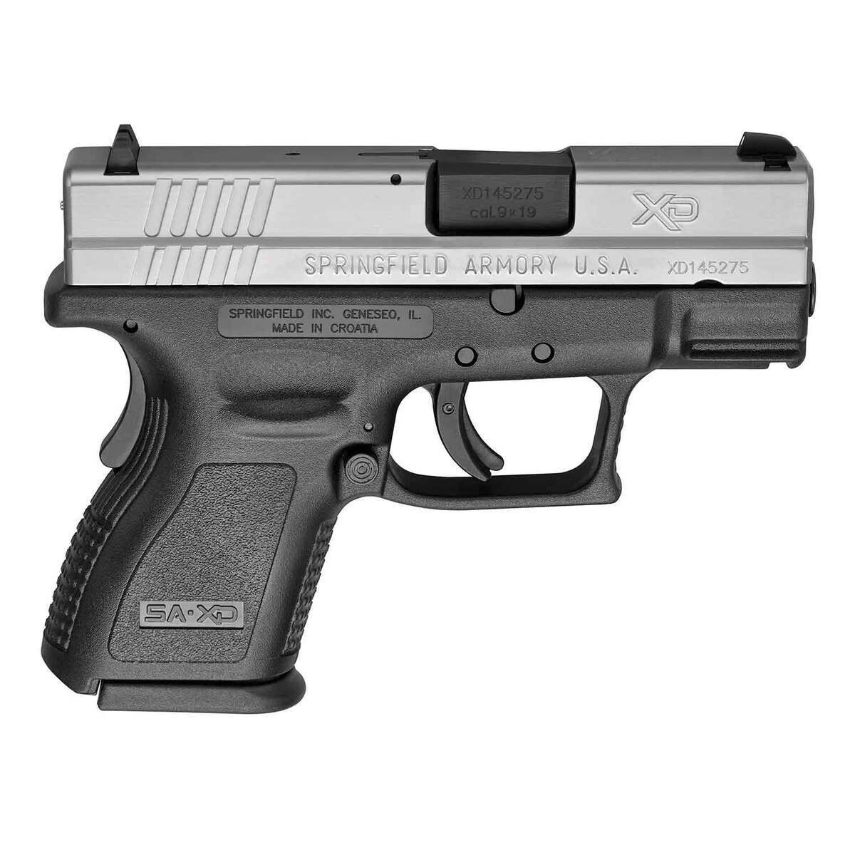 Springfield Armory XD Sub-Compact 9mm Luger 3in Black/Stainless Pistol - 10+1 Rounds - Black Springfield Armory XD Sub-Compact 9mm Luger 3in Black/Stainless Pistol - 10+1 Rounds - Black
