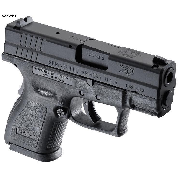 Springfield Armory XD Sub-Compact 40 S&W 3in Black Pistol - 9+1 Rounds - California Compliant Springfield Armory XD Sub-Compact 40 S&W 3in Black Pistol - 9+1 Rounds - California Compliant