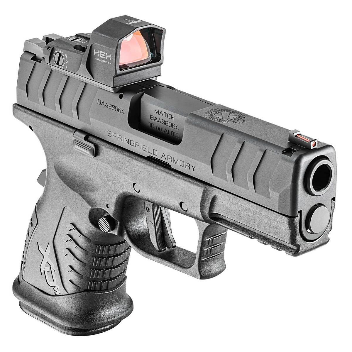 Springfield Armory XDM Elite Compact OSP 10mm Auto 3.8in Melonite Black Pistol - 11+1, HEX Sight - Black Springfield Armory XDM Elite Compact OSP 10mm Auto 3.8in Melonite Black Pistol - 11+1, HEX Sight - Black