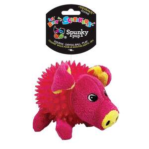 Spunky Pup Plush Lil' Bitty Squeakers Pig Dog Toy - Pink