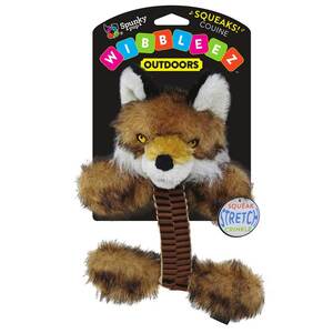 Spunky Pup Wibbleez Outdoors Fox Squeak Stretch Crinkle Toy