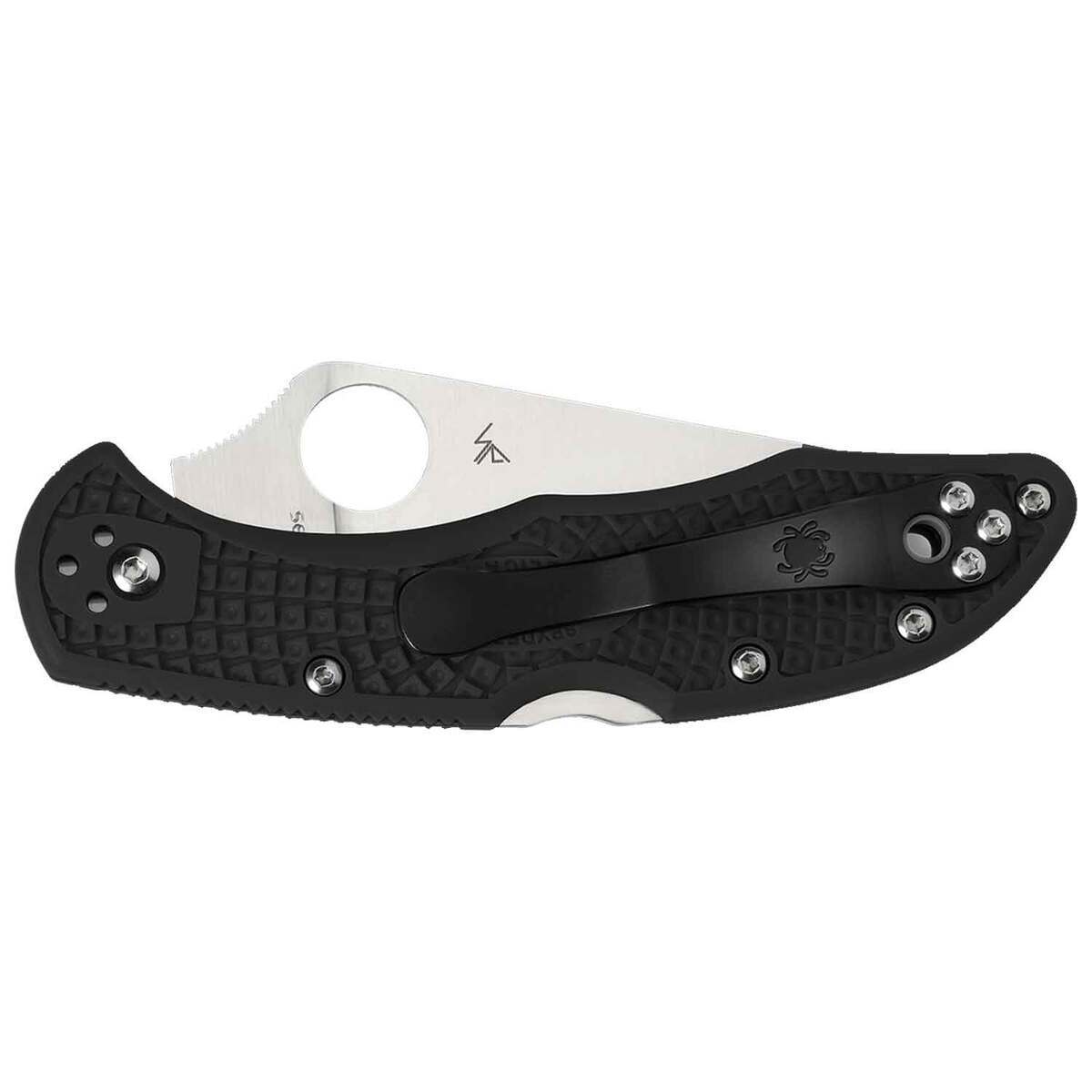 Spyderco Delica 4 Lightweight 2.9 inch Folding Knife - Black - Black Spyderco Delica 4 Lightweight 2.9 inch Folding Knife - Black - Black