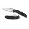 Spyderco Endura 3.9in Plain Edge Folding Knife - Black - Black