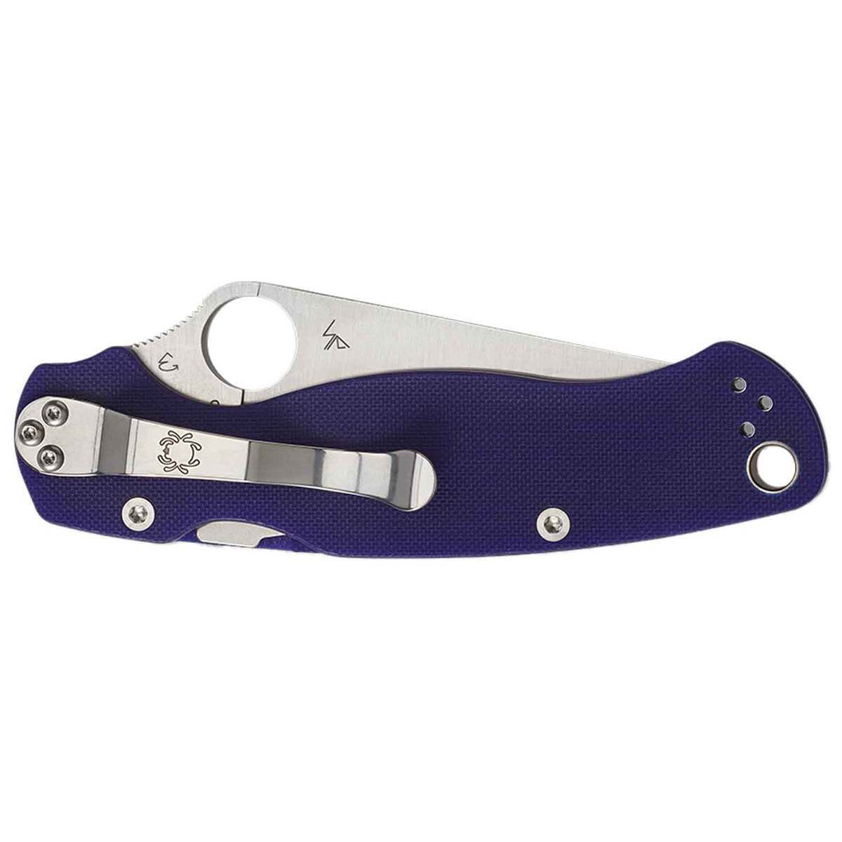 Spyderco Para Military 2 3.45 inch Folding Knife - Dark Blue - Dark Blue Spyderco Para Military 2 3.45 inch Folding Knife - Dark Blue - Dark Blue