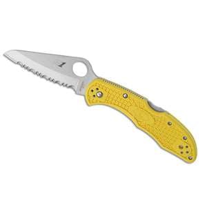 Spyderco Salt 2 3 inch Folding Knife - Yellow