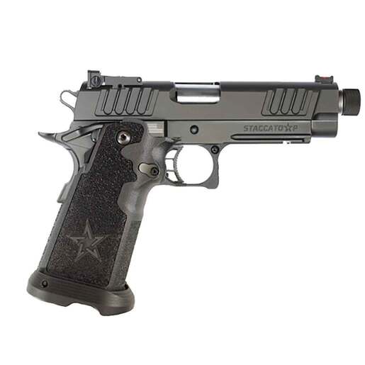 Staccato P 9mm Luger 4.9in Billet Stainless Steel Black Threaded Barrel Pistol - 20+1 Rounds - Black - Staccato