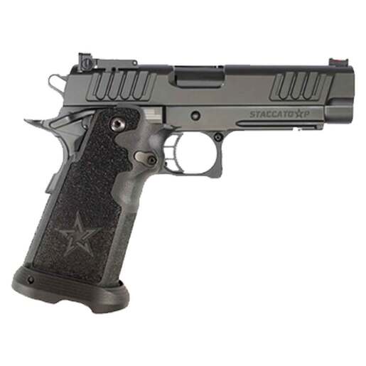 Staccato P Irons 9mm Luger 4.4in Black Anodized Aluminum Pistol - 20+1 Rounds - Black Fullsize - Staccato