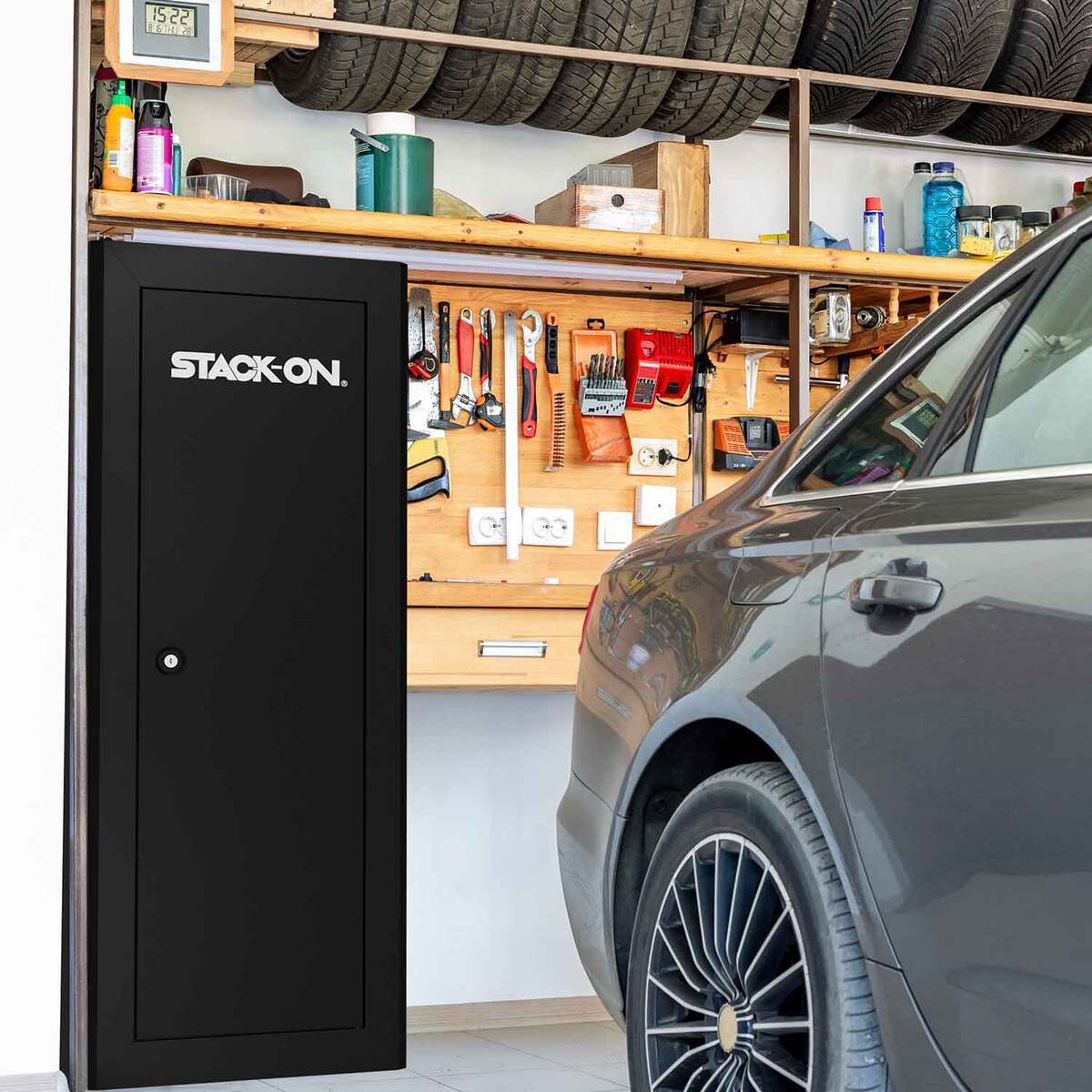 Stack-On Beveled Edge 18 Gun Cabinet - Black | Sportsman's Warehouse