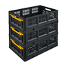 Stack-On Collapsible  Black Folding Crate - Black
