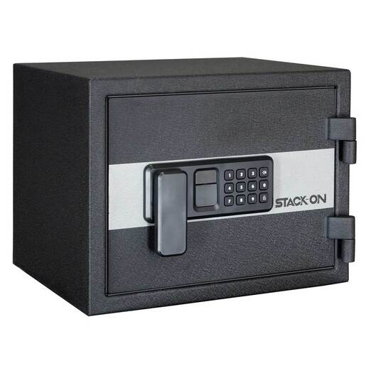 Stack-On Personal Fireproof and Waterproof Small Safe – Matte Black – Black