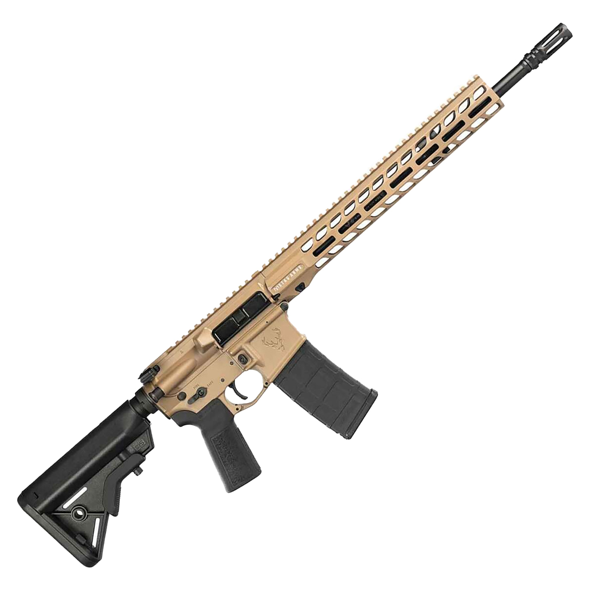 Tactical Sporting Rifle Stag Arms 15 Tactical 5.56mm NATO 16in FDE Nitride Left Hand Semi ...