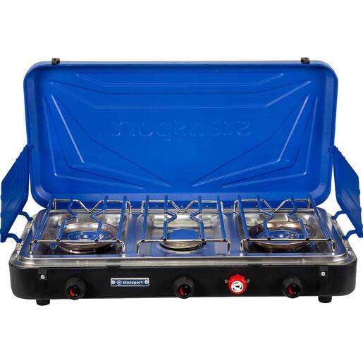 Stansport 3-Burner Propane Camp Stove - Blue