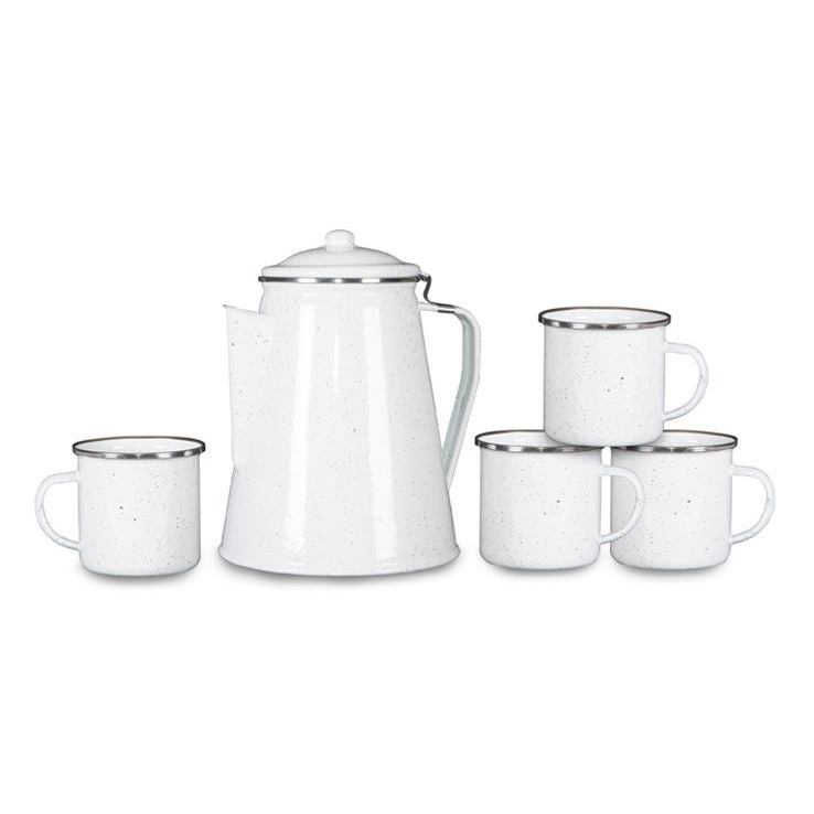 Stansport Enamel Percolator Coffee Pot & Mug Set Stansport Enamel Percolator Coffee Pot & Mug Set