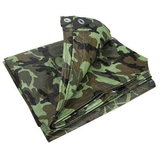 Stansport Medium Duty Woodland Camo Rip-Stop Tarp - Woodland Camo - Tarps Rope & Tie Downs