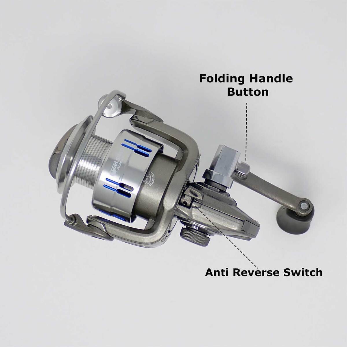SteelShad 3000 Series Spinning Reel - Silver/Blue SteelShad 3000 Series Spinning Reel - Silver/Blue