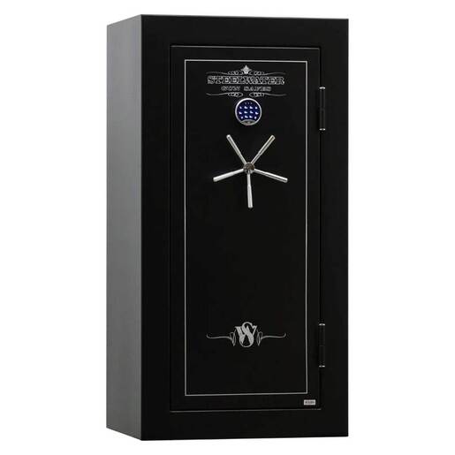 Steelwater Heavy Duty 26 Long Gun Safe - Semi Gloss Black - Black