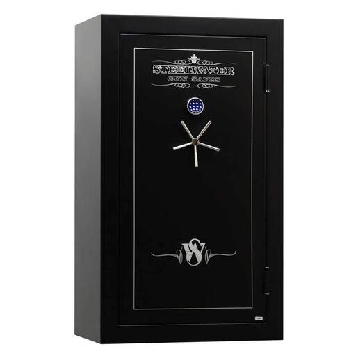 Steelwater Heavy Duty 45 Long Gun Safe - Semi Gloss Black - Black