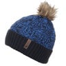 Stellar Women's Pomp Hat Sherpa Lined Beanie - Blue - One Size Fits Most - Blue One Size Fits Most