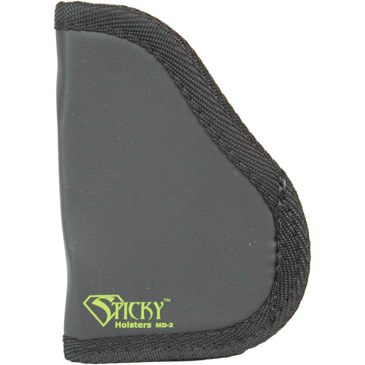 Sticky Holsters MD-2 Super Non-Slip Synthetic Rubber Medium Inside the Waistband Ambidextrous Holster - Black - Black w / Green Logo Sticky Holsters MD-2 Super Non-Slip Synthetic Rubber Medium Inside the Waistband Ambidextrous Holster - Black - Black w / Green Logo