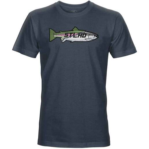 STLHD Men's Split Short-Sleeve Casual Shirt - Slate Blue M