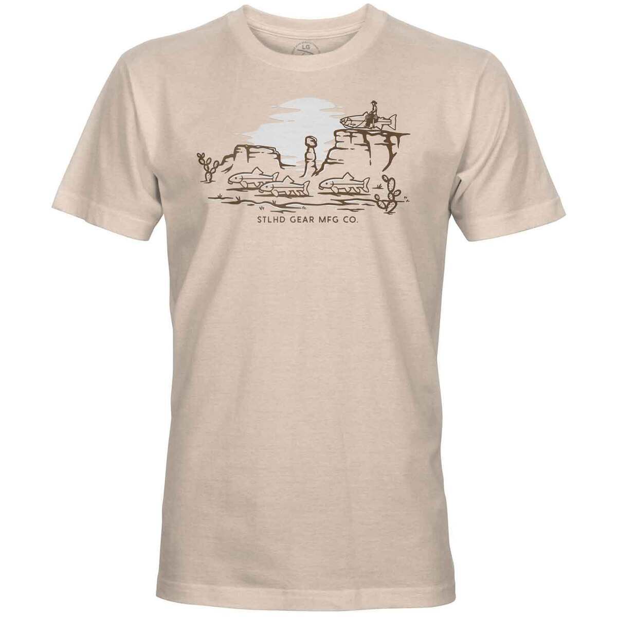 STLHD Men's Trumpet Trout Short Sleeve Casual Shirt STLHD Men's Trumpet Trout Short Sleeve Casual Shirt